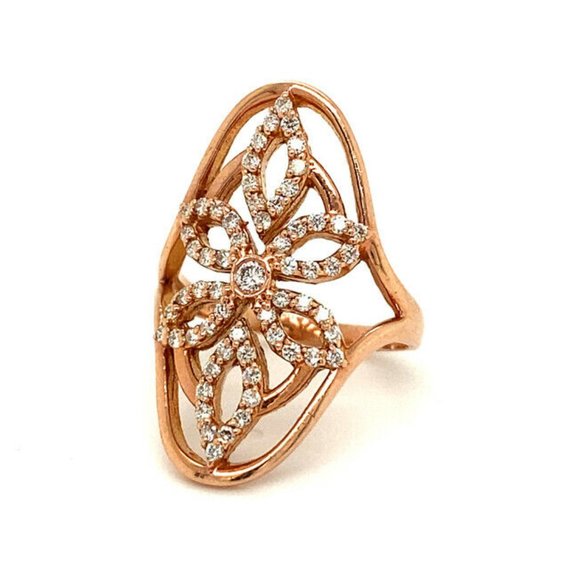 0.60 Carat Natural Diamond Cocktail Ring G SI 14K